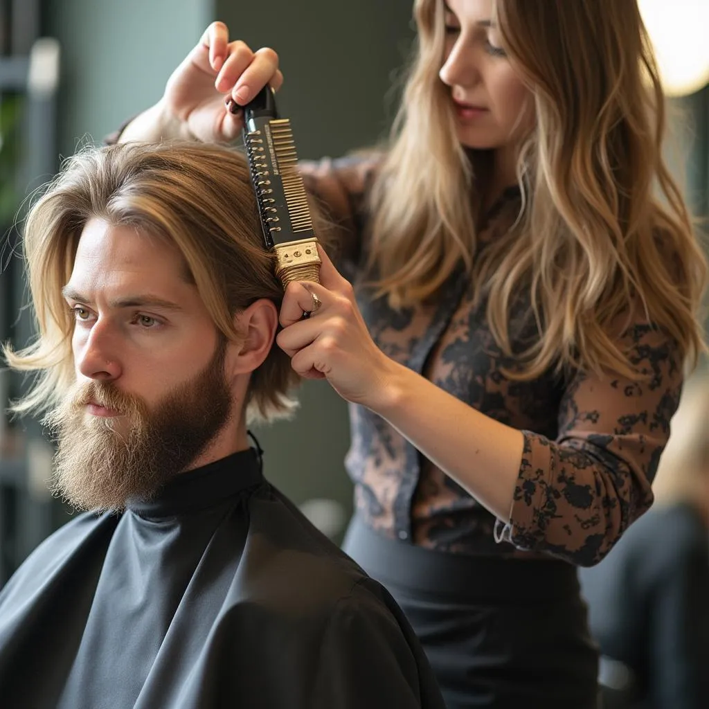 Servicio de peluquería en acción