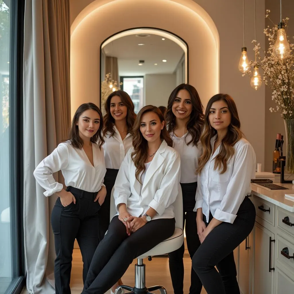 Equipo de Meknass Beauty en el salón
